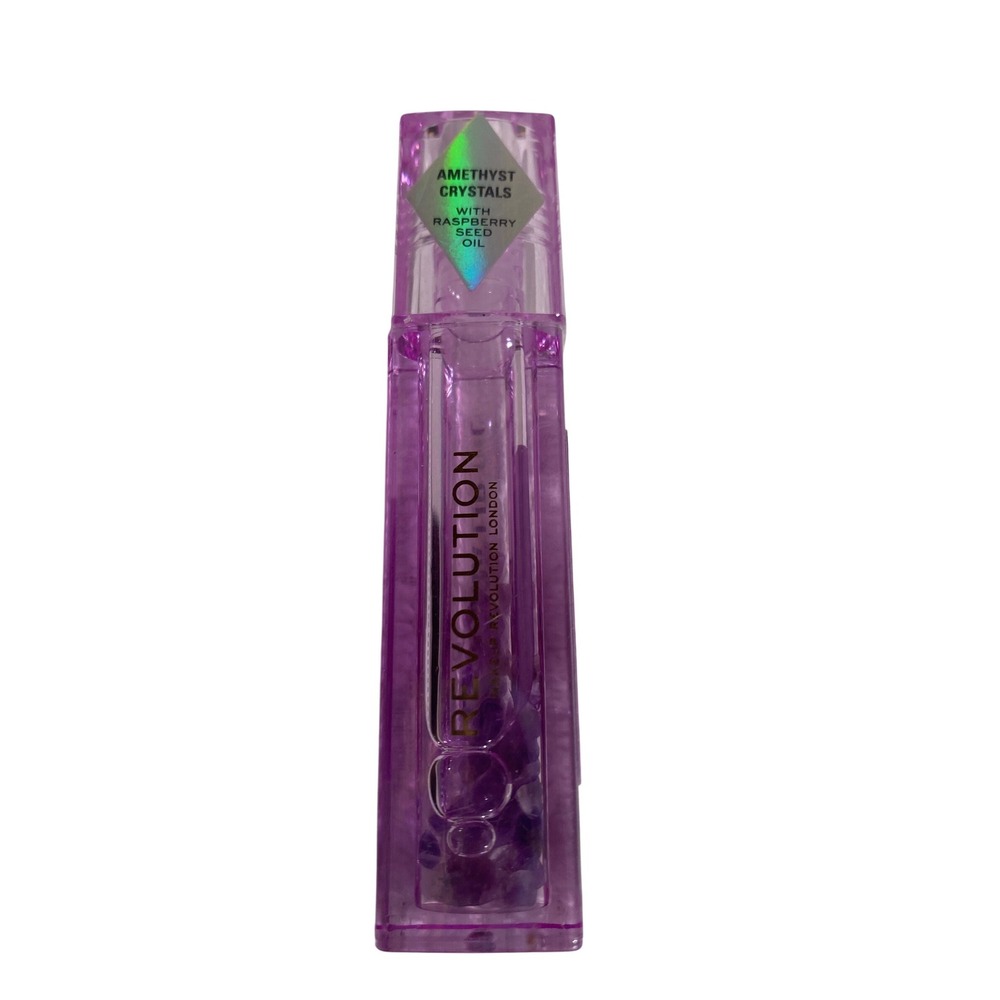 Revolution Crystal Aura Lip Oil Amethyst Crystals Raspberry Seed‎ Oil